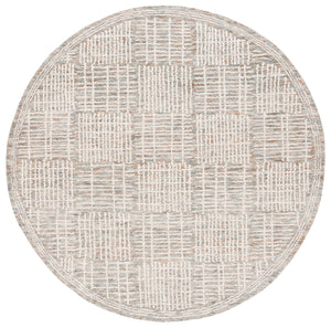 Safavieh Abstract Contemporary Area Rug - Hand Tufted Wool Blend With Elegant Geometric Design For Modern Homes Brown ,Ivory 80% Wool 20% Cotton Abt275t-8sq