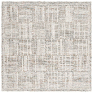 Safavieh Abstract Contemporary Area Rug - Hand Tufted Wool Blend With Elegant Geometric Design For Modern Homes Brown ,Ivory 80% Wool 20% Cotton Abt275t-8sq