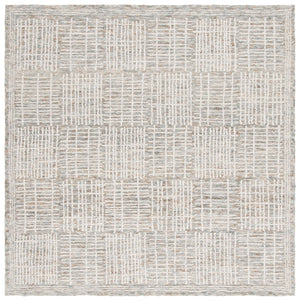 Safavieh Abstract Hand‑Tufted Brown Ivory Area Rug — Wool‑Cotton Blend, Abstract Grid Design For Modern Rooms 10'-0" x 14'-0" ABT275T-10