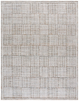 Safavieh Abstract Contemporary Area Rug - Hand Tufted Wool Blend With Elegant Geometric Design For Modern Homes Brown ,Ivory 80% Wool 20% Cotton Abt275t-8sq