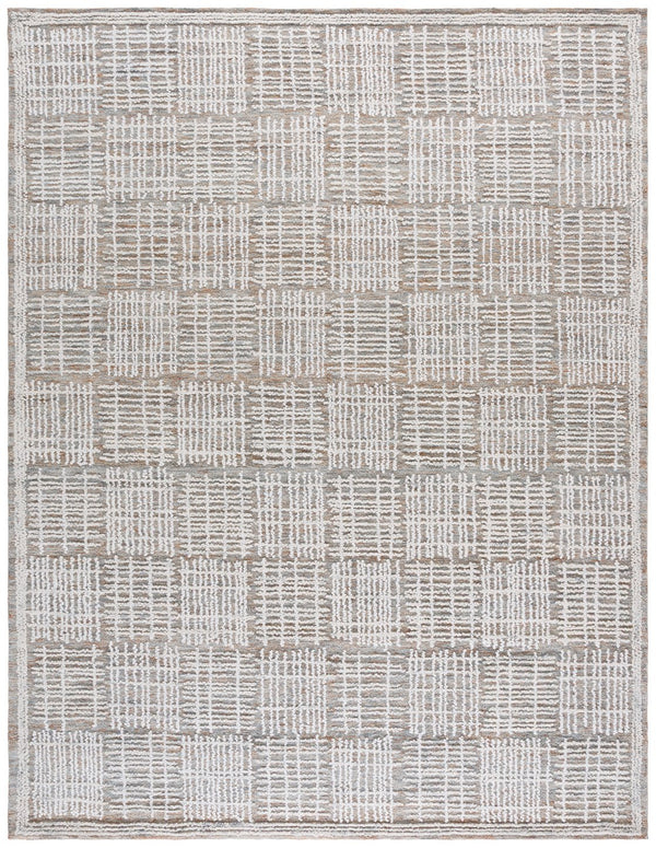 Safavieh Abstract Contemporary Area Rug - Hand Tufted Wool Blend With Elegant Geometric Design For Modern Homes Brown ,Ivory 80% Wool 20% Cotton Abt275t-8sq