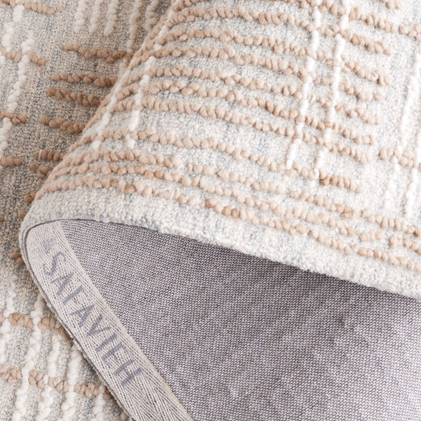 Safavieh Abstract Contemporary Area Rug - Hand Tufted Wool Blend With Elegant Geometric Design For Modern Homes Sage ,Taupe 80% Wool 20% Cotton Abt275w-6sq