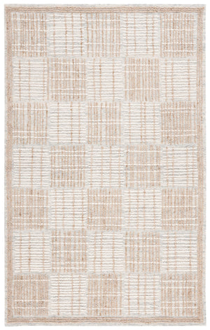 Safavieh Abstract Contemporary Area Rug - Hand Tufted Wool Blend With Elegant Geometric Design For Modern Homes Sage ,Taupe 80% Wool 20% Cotton Abt275w-6sq