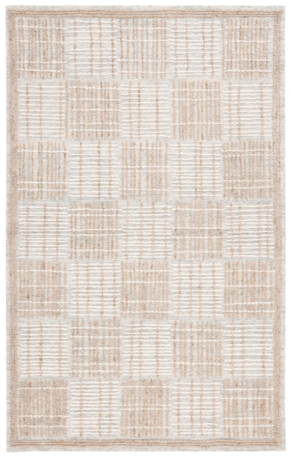 Safavieh Abstract Contemporary Area Rug - Hand Tufted Wool Blend With Elegant Geometric Design For Modern Homes Sage ,Taupe 80% Wool 20% Cotton Abt275w-6sq