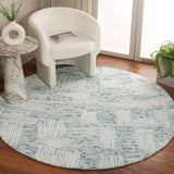Safavieh Abstract 276 Hand Tufted Contemporary Rug Blue / Ivory 6' x 6' Round