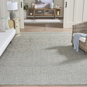Safavieh Abstract Hand Tufted Wool Rug in Light Blue Ivory for Oversized Living Rooms 10'-0" x 14'-0" ABT283L-10