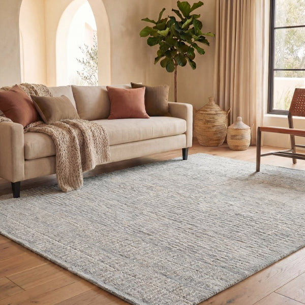 Safavieh Abstract Hand Tufted Wool Rug in Light Blue Ivory for Oversized Living Rooms 10'-0" x 14'-0" ABT283L-10