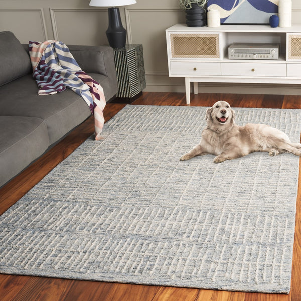 Safavieh Abstract 283 Hand Tufted Contemporary Rug Light Blue / Ivory 80% Wool, 20% Cotton