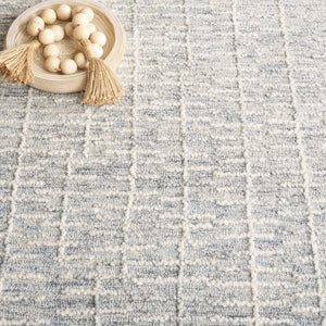 Safavieh Abstract Hand Tufted Wool Rug in Light Blue Ivory for Oversized Living Rooms 9'-0" x 12'-0" ABT283L-9