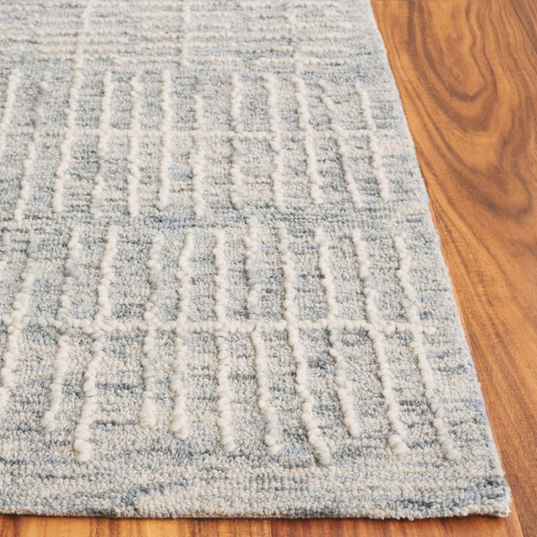 Safavieh Abstract Hand Tufted Wool Rug in Light Blue Ivory for Oversized Living Rooms 9'-0" x 12'-0" ABT283L-9