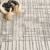 Safavieh Abstract 284 Hand Tufted Contemporary Rug Ivory / Dark Grey 80% Wool, 20% Cotton