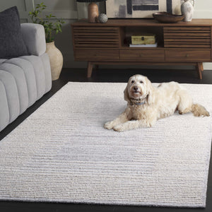 Safavieh Abstract Hand-tufted Runner Rug - Elegant Minimalist Design, Luxurious Comfort, Artisan Crafted Decor Grey ,Ivory 80% Wool,20% Cotton Abt303f-5