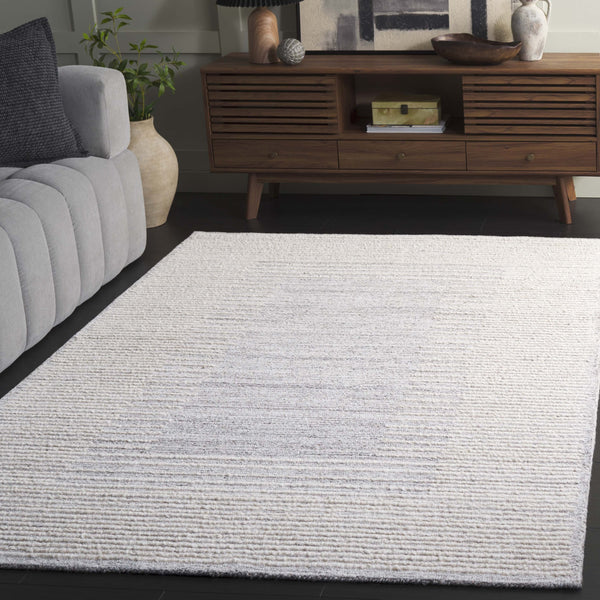 Safavieh Abstract Hand-tufted Runner Rug - Elegant Minimalist Design, Luxurious Comfort, Artisan Crafted Decor Grey ,Ivory 80% Wool,20% Cotton Abt303f-5