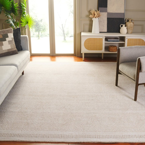 Safavieh Abstract Hand Tufted Wool Area Rug Oversized Ivory Beige Minimalist Living Room ABT340A-1115
