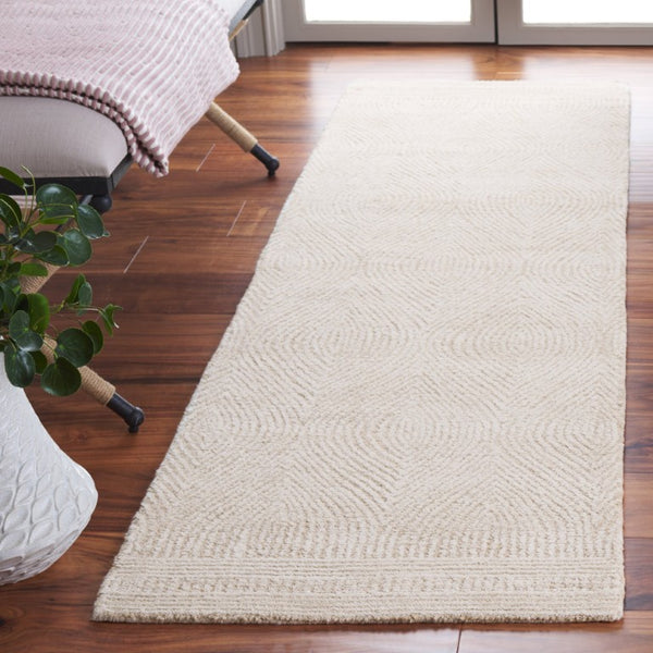 Safavieh Abstract Hand Tufted Wool Hallway Runner Scandinavian Neutral Ivory Beige Entryway Rug ABT340A-212