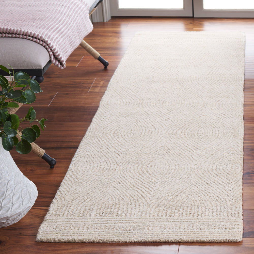 Safavieh Abstract Hand-Tufted Wool Accent Rug 2' X 3' — Ivory Beige Geometric Minimalist Scandinavian Warmth 2'-3" x 4'-0" ABT340A-24