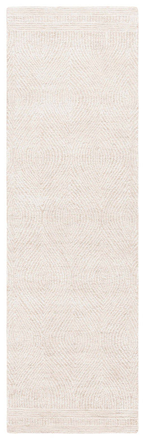 Safavieh Abstract Hand-Tufted Wool Round Rug — Scandinavian Ivory Beige Geometric Design, Cozy Artisanal Centerpiece 4'-0" x 4'-0" ABT340A-4R
