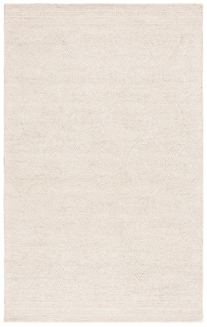Safavieh Abstract Hand-Tufted Wool Round Rug — Scandinavian Ivory Beige Geometric Design, Cozy Artisanal Centerpiece 4'-0" x 4'-0" ABT340A-4R