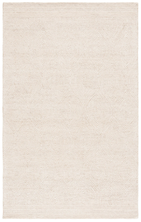 Safavieh Abstract Hand-Tufted Wool Round Rug — Scandinavian Ivory Beige Geometric Design, Cozy Artisanal Centerpiece 4'-0" x 4'-0" ABT340A-4R