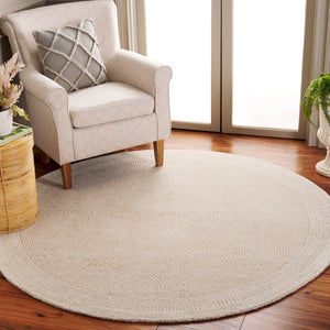 Safavieh Abstract Hand-Tufted Wool Accent Rug 2' X 3' — Ivory Beige Geometric Minimalist Scandinavian Warmth 2'-3" x 4'-0" ABT340A-24