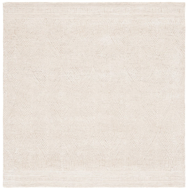 Safavieh Abstract 340 Hand Tufted  Rug Ivory / Beige 6' x 6' Square