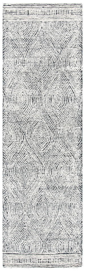 Safavieh Abstract Hand-Tufted Wool Rug In Ivory & Charcoal — Scandinavian Abstract Design, Low-Profile Elegance 6'-0" x 8'-0" ABT340H-68