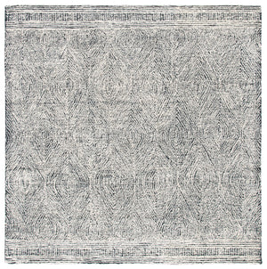 Safavieh Abstract Hand-Tufted Wool Rug Oval — Scandinavian Geometric Ivory Charcoal, Soft Plush Texture For Living Rooms 6'-0" x 8'-0" ABT340H-68OV