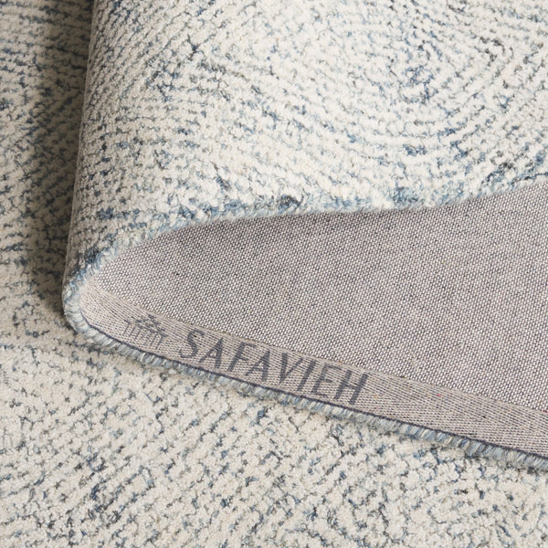 Safavieh Abstract Hand‑Tufted Wool Rug In Ivory And Blue — Scandinavian Minimalist Abstract For Modern Rooms 6'-0" x 8'-0" ABT340M-68