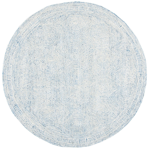 Safavieh Abstract Hand‑Tufted Wool Rug In Ivory And Blue — Scandinavian Minimalist Abstract For Modern Rooms 6'-0" x 8'-0" ABT340M-68