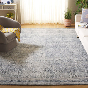 Safavieh Abstract Hand Tufted Wool Area Rug Ivory Navy Scandinavian Minimalist Living Room ABT340N-10