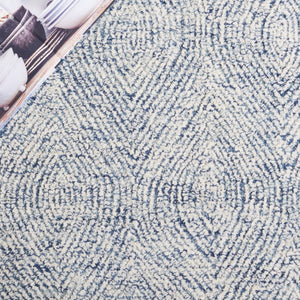 Safavieh Abstract Wool Runner Rug Hand Tufted Ivory Navy Geometric Scandinavian Hallway Accent ABT340N-26