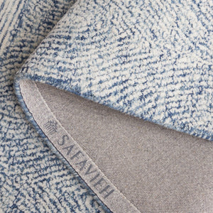 Safavieh Abstract 340 Hand Tufted  Rug Ivory / Navy 8' x 10'