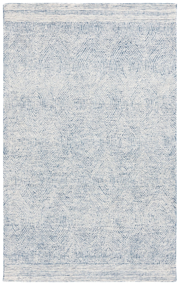 Safavieh Abstract 340 Hand Tufted  Rug Ivory / Navy 5' x 8'