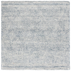 Safavieh Abstract 340 Hand Tufted  Rug Ivory / Navy 6' x 6' Square