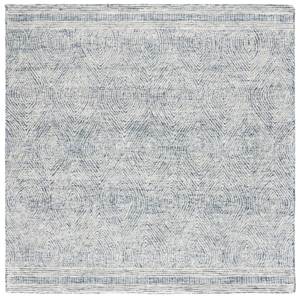 Safavieh Abstract 340 Hand Tufted  Rug Ivory / Navy 6' x 6' Square