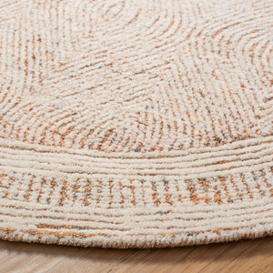 Safavieh Abstract Hand Tufted Wool Oval Rug Ivory Rust Scandinavian Warmth for Living Rooms ABT340P-68OV
