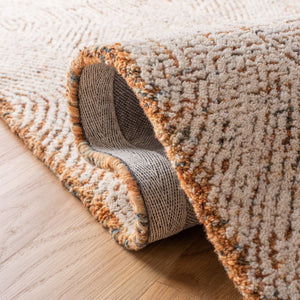 Safavieh Abstract Hand Tufted Wool Area Rug Ivory Rust Scandinavian Minimalist Living Room ABT340P-68