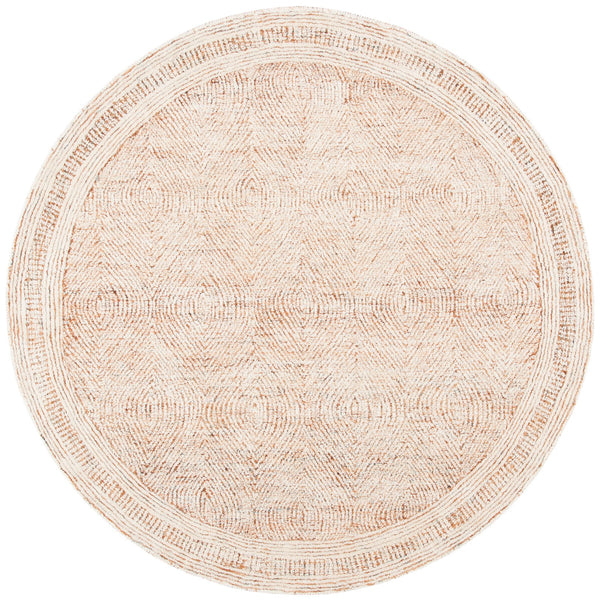 Safavieh Abstract Hand-Tufted Ivory And Rust Wool Rug — Subtle Abstract Geometric Design, Low-Profile, Durable Artisanal Quality 11'-0" x 11'-0" ABT340P-11SQ