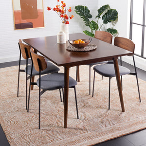 Safavieh Abstract Hand-Tufted Wool Area Rug In Ivory & Rust — Scandinavian Geometric Design, Low Pile Cozy Texture 12'-0" x 12'-0" ABT340P-12R