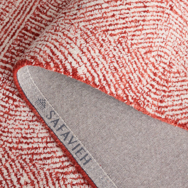 Safavieh Abstract 340 Hand Tufted  Rug Ivory / Red 5' x 8'