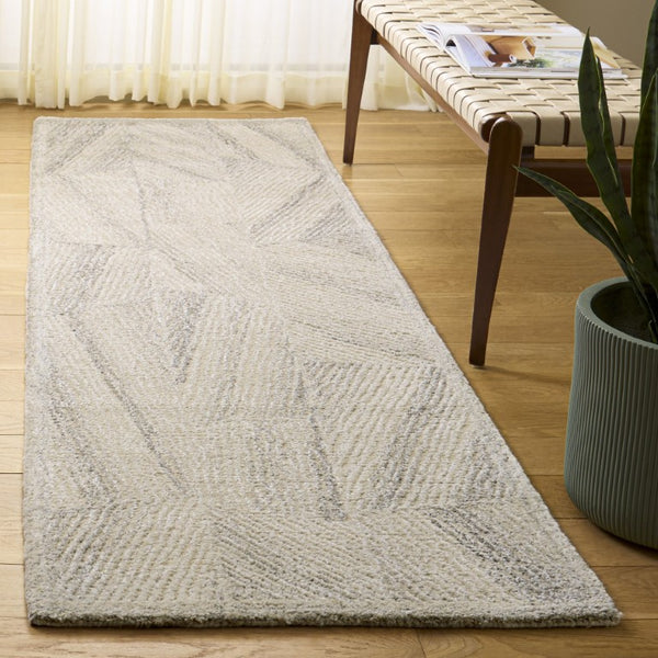 Safavieh Abstract Hand-Tufted Wool Viscose Runner Rug for Hallways and Entryways Beige Grey 2'-3" x 8'-0" ABT344B-28