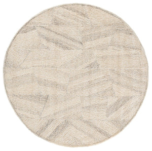 Safavieh Abstract Hand-Tufted Wool Viscose Runner Rug for Hallways and Entryways Beige Grey 6'-0" x 6'-0" (Round) ABT344B-6R