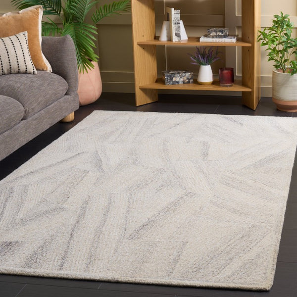 Safavieh Abstract Hand-Tufted Wool Viscose Runner Rug for Hallways and Entryways Beige Grey 6'-0" x 9'-0" ABT344B-6