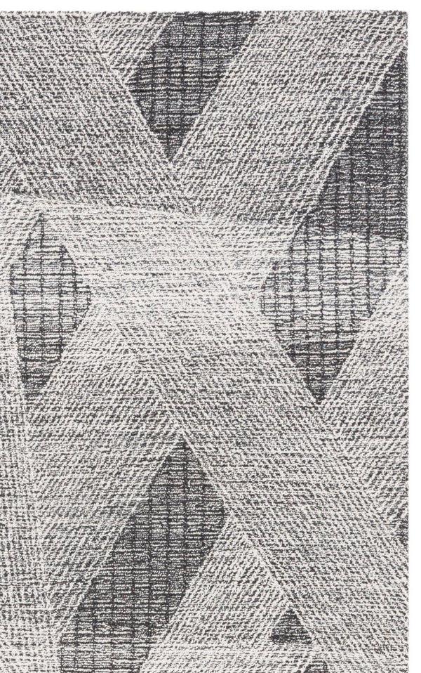 Safavieh Abstract Hand Tufted Wool Runner Rug Geometric Ivory Charcoal Hallway Accent 5'-0" x 8'-0" ABT360H-5