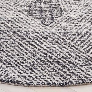 Safavieh Abstract Hand Tufted Wool Runner Rug Geometric Ivory Charcoal Hallway Accent 6'-0" x 6'-0" - A ABT360H-6R