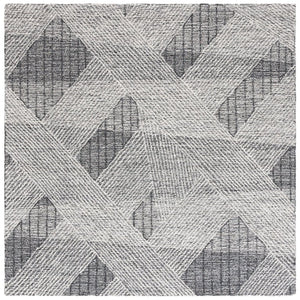 Safavieh Abstract Hand Tufted Wool Runner Rug Geometric Ivory Charcoal Hallway Accent 6'-0" x 6'-0" - B ABT360H-6SQ