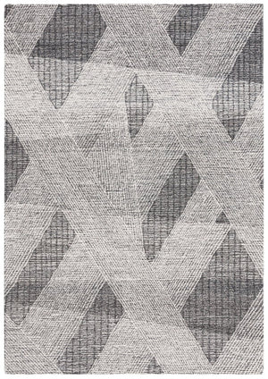 Safavieh Abstract Hand Tufted Wool Runner Rug Geometric Ivory Charcoal Hallway Accent 6'-0" x 9'-0" ABT360H-6