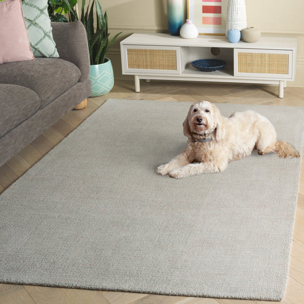 Safavieh Abstract Hand-Tufted Silver Area Rug — Scandinavian Wool-Cotton Blend, Subtle Abstract Sheen, Durable Comfort 6'-0" x 6'-0" ABT361G-6SQ
