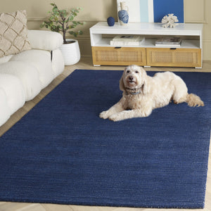 Safavieh Abstract Hand-Tufted Navy Blue Wool-Cotton Rug, Low Profile Abstract Pattern For Modern Rooms 6'-0" x 6'-0" ABT361N-6SQ