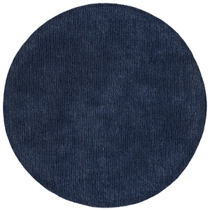 Safavieh Abstract Hand-Tufted Navy Blue Wool-Cotton Rug — Subtle Linear Texture, Plush Low-Profile Comfort 4'-0" x 6'-0" ABT361N-4